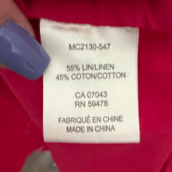 Lucy & Laurel Hot Pink Button Down Shirt - Picture 6 of 9